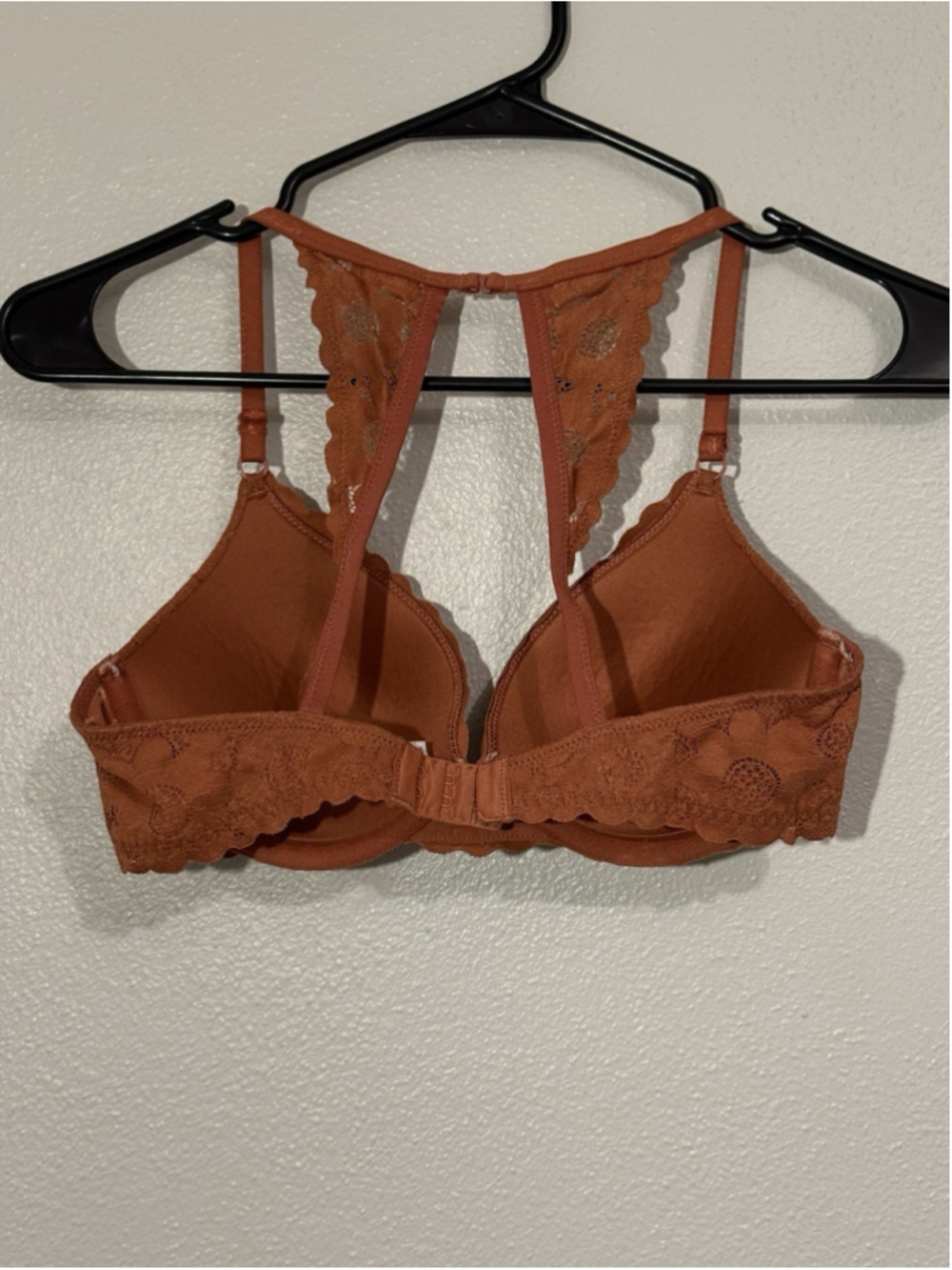 Aerie Burnt Orange Lace Plunge Bralette Bra 34C - Picture 3 of 4